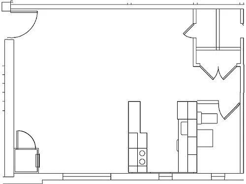 Floor plan Renovated Studio L-04 Tier