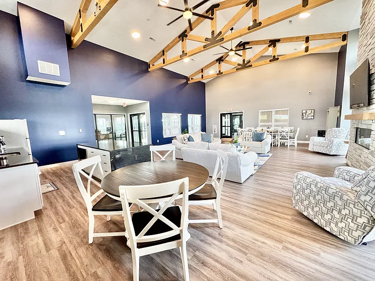 Clubroom with Kitchenette & Fireplace