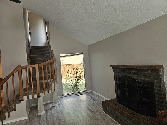 Living room, wood burning fire place