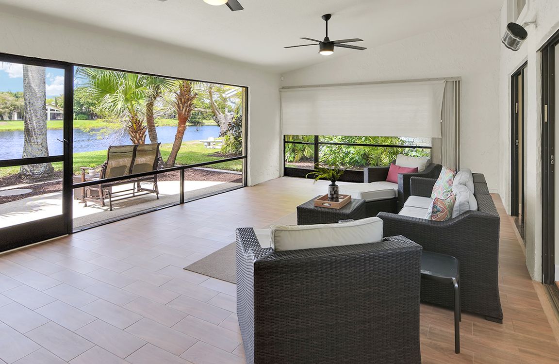 Waterfront Florida Room Screened Lanai