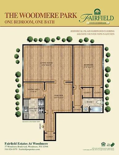 Floor plan The Woodmere Park One Bedroom