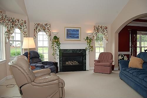 Formal living room with fireplace