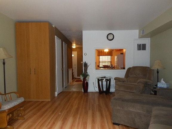 View of 15'x15' living room, looking in from from patio
