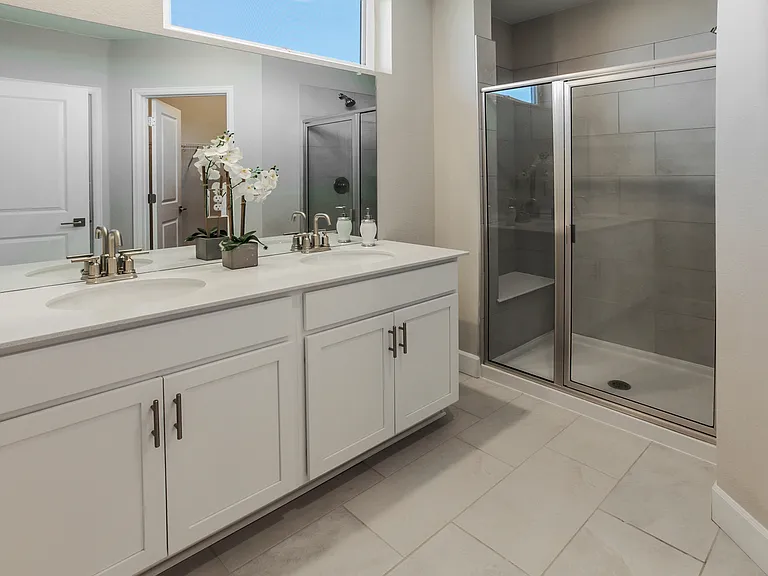 Master ensuite bathroom with shower and walk-in closet.