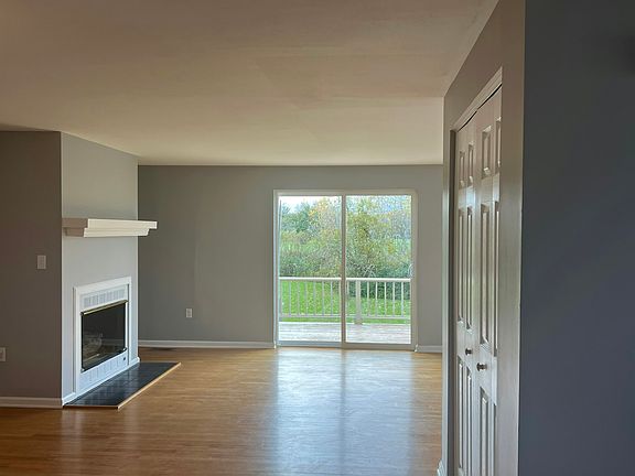 Slider steps out to the deck and yard