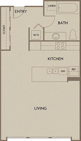 Floor plan Studio (Industrial Lofts)