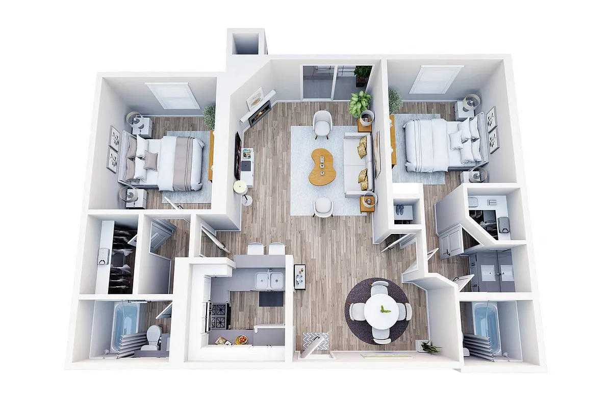 Floor plan 2 Bed 2 Bath A
