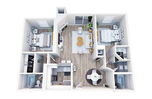 Floor plan 2 Bed 2 Bath A