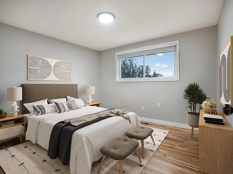 Bedroom 2. This image shows a virtually furnished space. Bedrooms come unfurnished.
