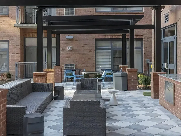 Outdoor Entertainment Area with Lounge Seating at The Barton at Woodley