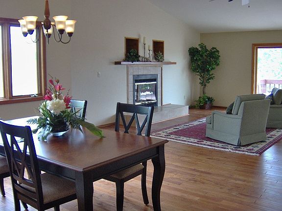 Large dining area leads into greatroom.