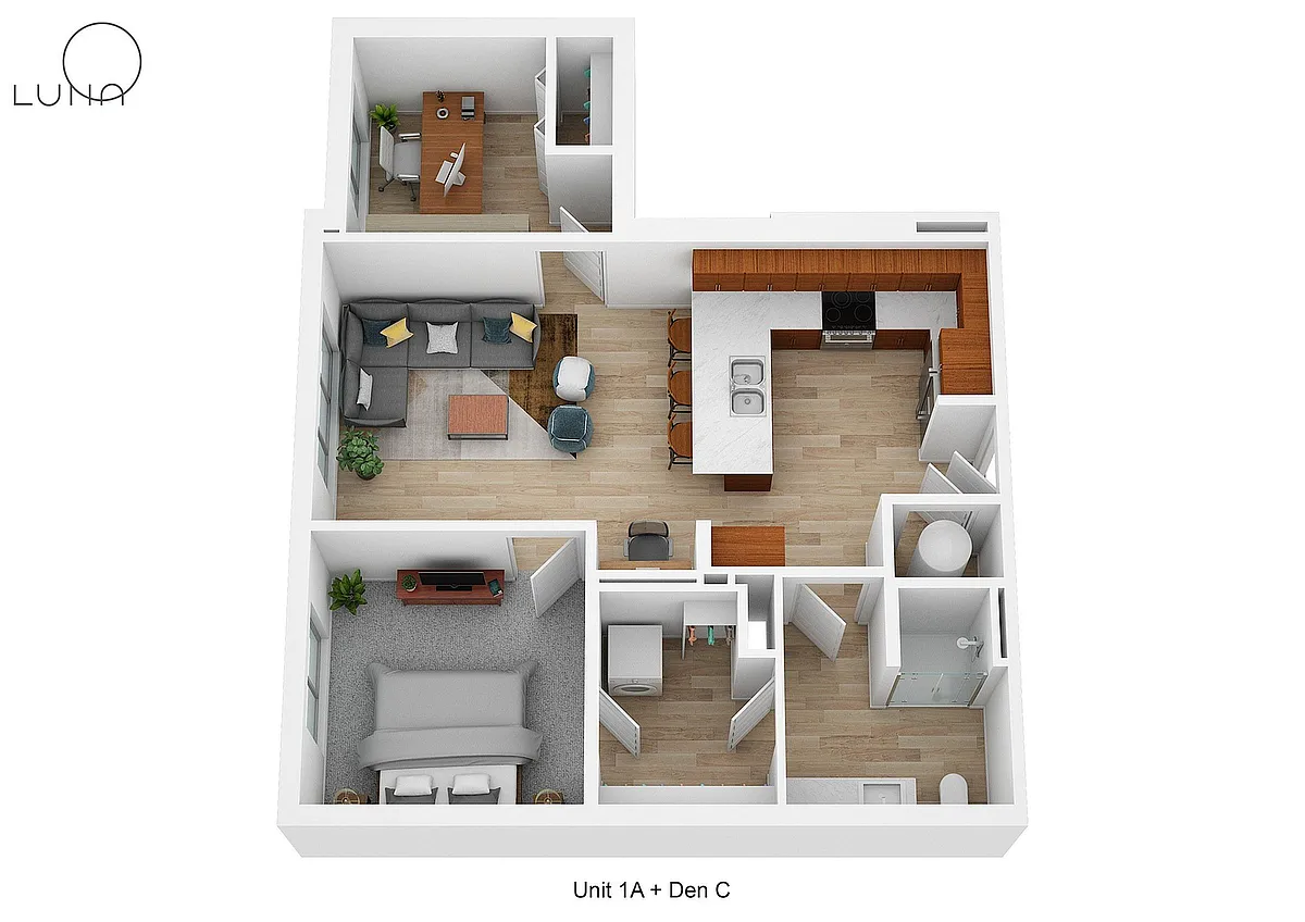 Floor plan 1A + Den C