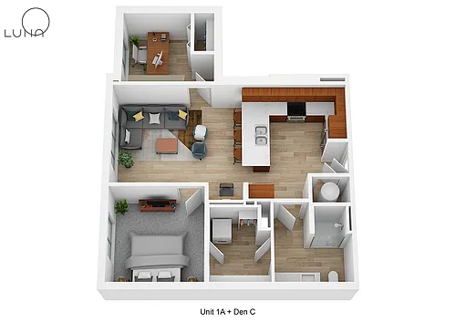 Floor plan 1A + Den C