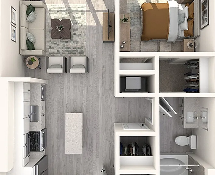 1 Bedroom, 1 Bath 1 Bedroom, 1 Bath