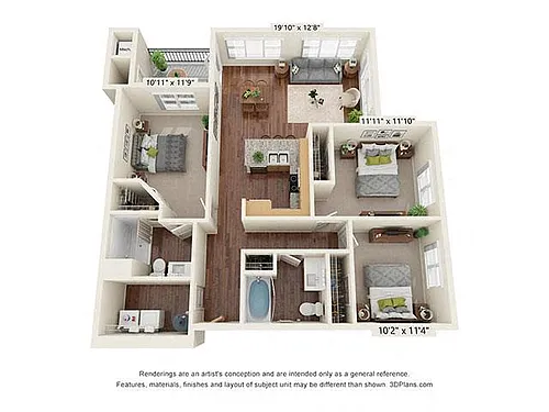 Floor plan Three Bedroom - C1