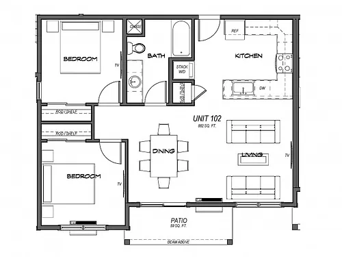 Floor plan 2 Bedroom
