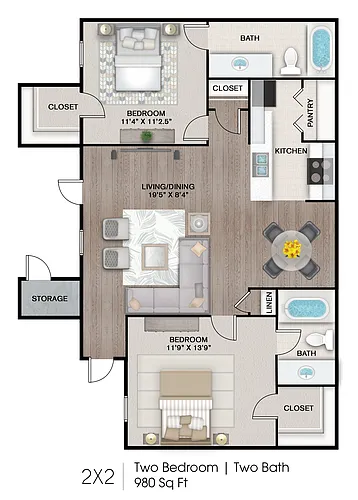 Floor plan 2X2