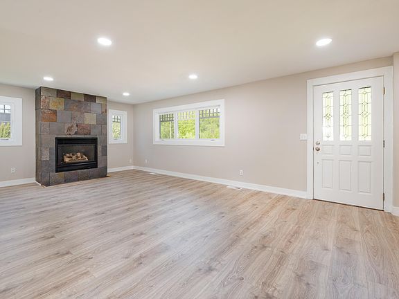 living room with gas fireplace