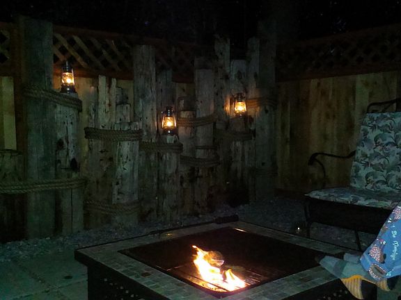 fire on the patio