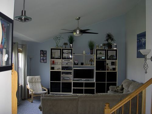 Living Room with Vaulted Ceiling