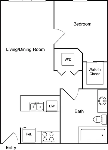 Floor plan One Bedroom E