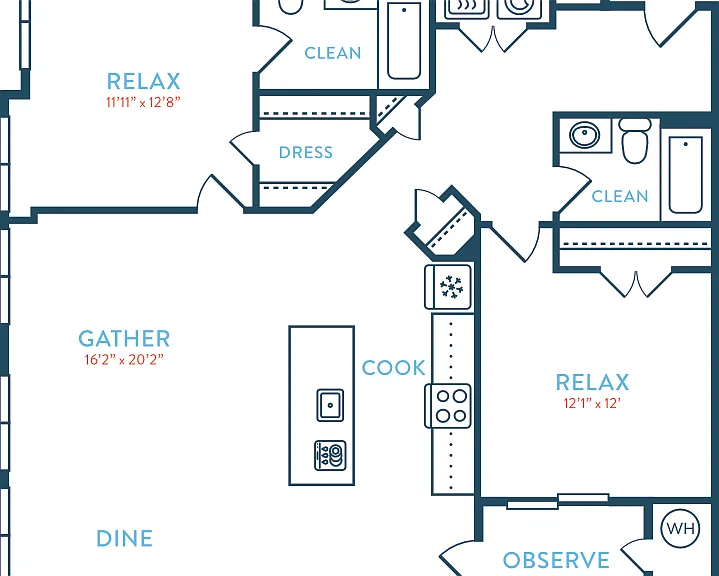 1289 Quincy B2 Floorplan Diagram
