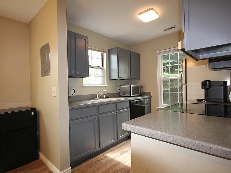 Kitchen with plenty of windows for natural sunlight