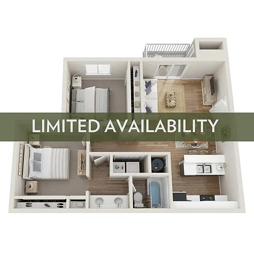 Floor plan 2BR/1BA - A