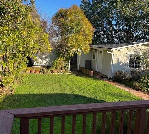 Backyard grass area from deck