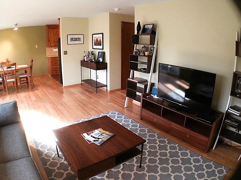 Living room, partial dining view