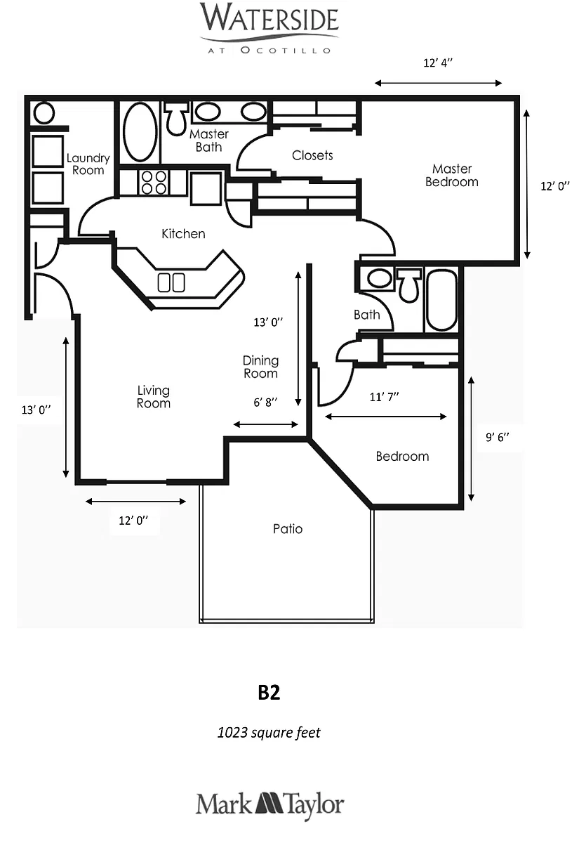 Floor plan Two Bedroom/Two Bath (b2-062)