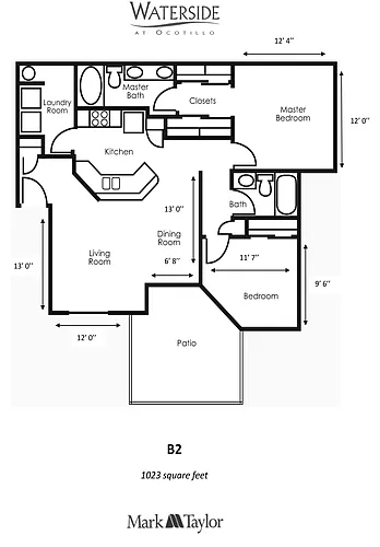 Floor plan Two Bedroom/Two Bath (b2-062)