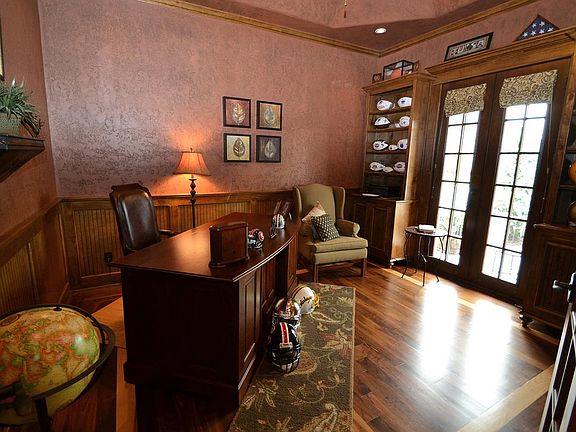 Home Office with built-in bookshelves