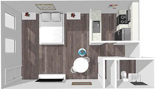 Floor plan 0 Bedroom, 1 Bathroom
