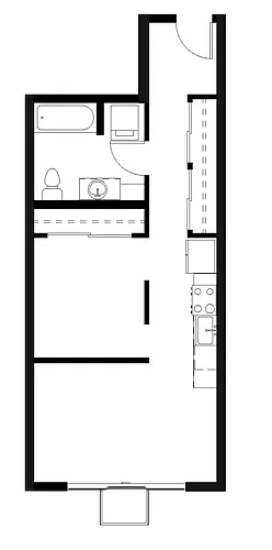 Floor plan Open 1 Bed 1 Bath 02