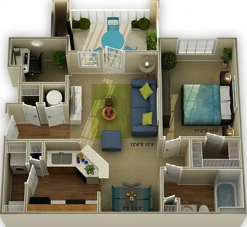 The Meadowview One Bedroom Floor Plan The Meadowview One Bedroom Floor Plan