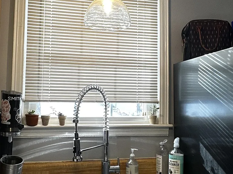 New faucet and light fixture.