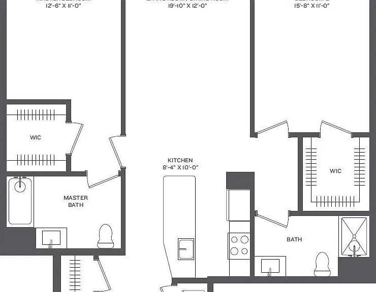 Cast Iron Lofts - Phase 1-2-2C - 2 Beds - 2 Baths - 1134 Sq. ft.
