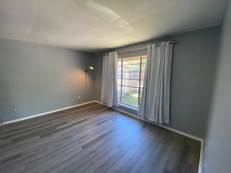 Living Room with black-out curtains