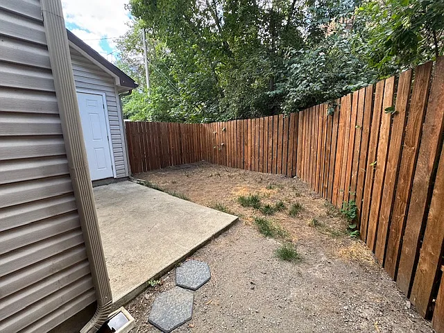 Fenced backyard