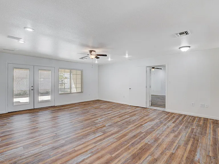 Family Room with French Doors to the Patio
