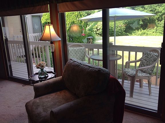 Living room showing deck