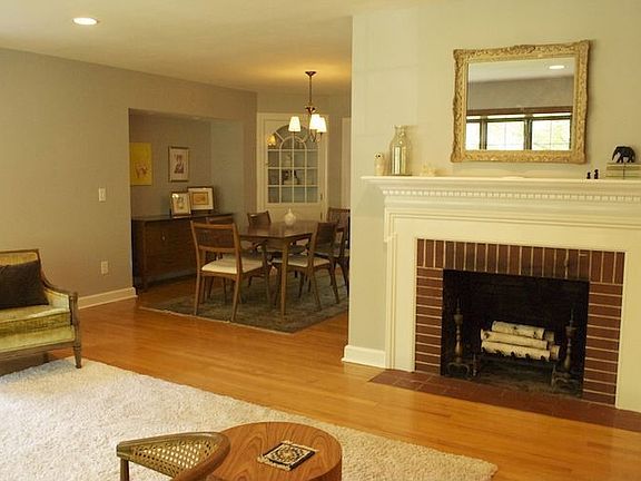 Fireplace and Dining Room