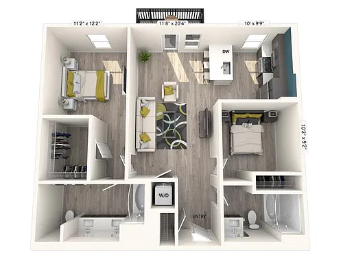 Floor plan B1-FinishII-1022sf