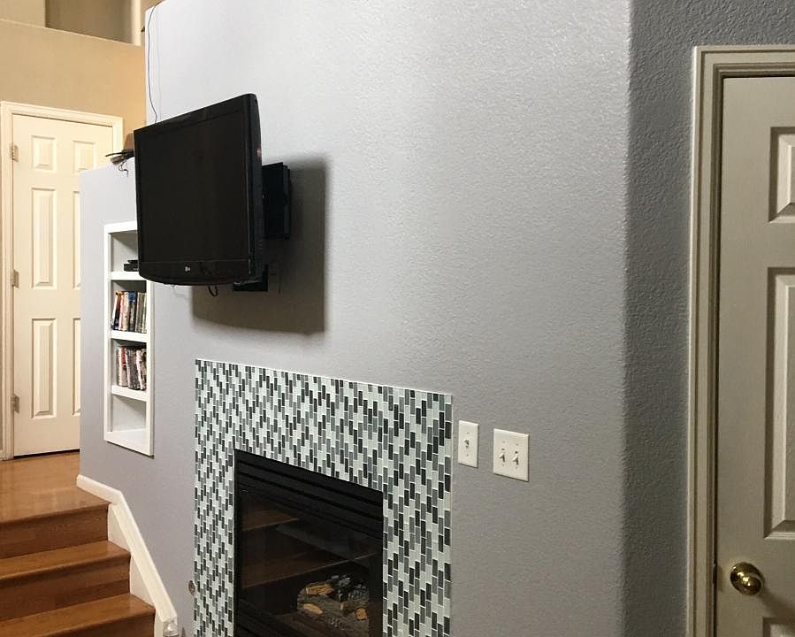 Gas fireplace in family room