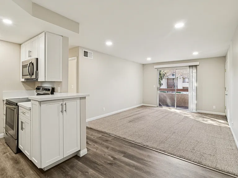 Renovated 1x1 
-Kitchen/Dining Room to Living Room