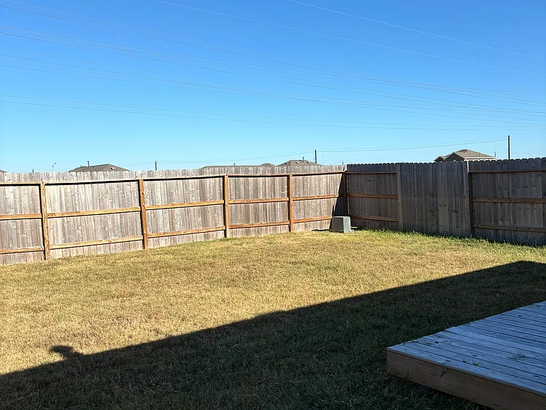 Fenced in backyard