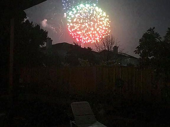 4th of July backyard view