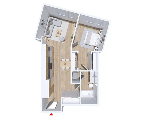 Floor plan 1-Bed A