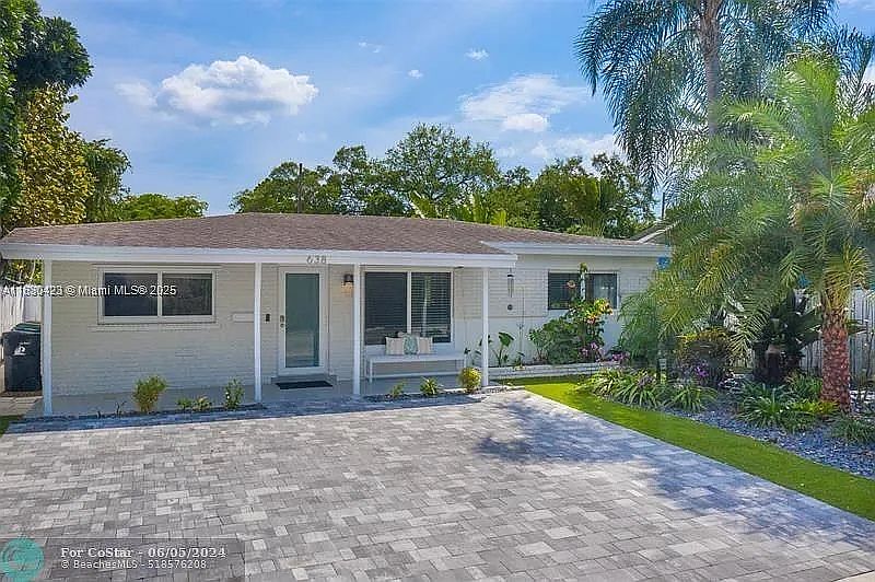 Front of house with two parking spots and plenty of street parking for guests